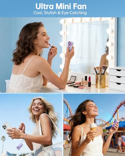 PADONISE Ultra Mini Fan Handheld, Personal Portable Fan USB Rechargeable, 6 Speed 20000 RPM Small Fan Gift for Travel Esse...
