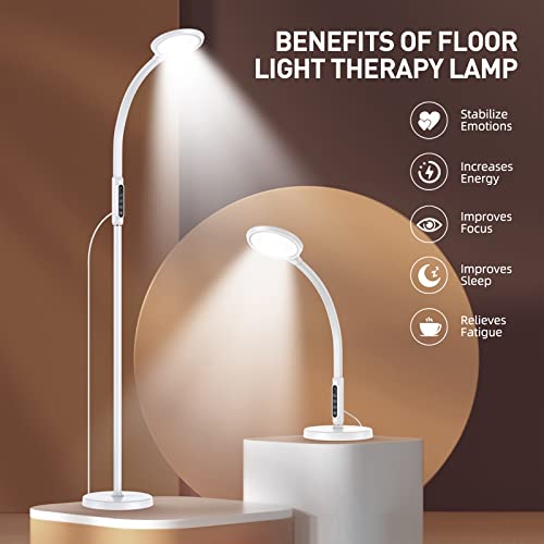 FBBJFF Light Therapy Lamp 11000 Lux, LED UV-Free Sunlight Lamp,Full Spectrum Happy Therapy Lamp with 10 Adjustable Brightn...