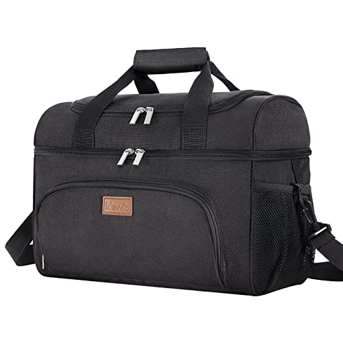 Lifewit Insulated Cooler Bag, 32/48 Can Large Leakproof Beach Cooler, Lightweight Portable Double Layer Soft-Sided Travel ...