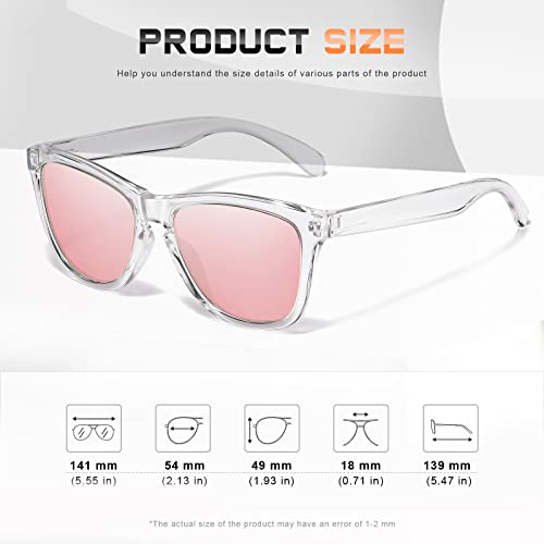 DANAMY Sunglasses Womens Polarized Sunglasses for Women Trendy Designer Mirrored UV400 Protection Sun Glasses