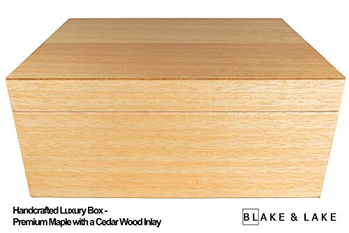 Blake & Lake Wooden Keepsake Box with Lid - Blonde Catchall Wood Storage Box - Treasure and Gift Box for Home - Decorative...