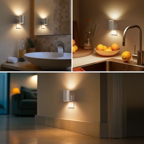 Briignite Night Lights Plug into Wall, Modern LED Night Light Plug in, Dusk to Dawn Sensor, Soft White 3000K, 0-100LM Adju...