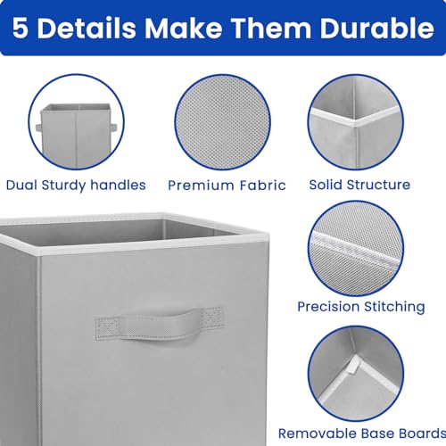 Criusia Storage Cubes, 11 Inch Cube Storage Bins for Shelves (10 Pack), Fabric Collapsible Storage Bins with Dual Handles,...