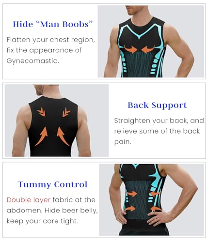 XINGCOOL Compression Shirt Men Slimming Body Shaper Vest Crewneck Workout Shirts Tummy Control Undershirts