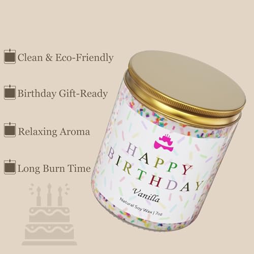 Lihome Happy Birthday Candle - Birthday Gifts for Women, Men, Mom, Dad, Sister, Teacher, Friends - Best Gifts for Ideas, N...