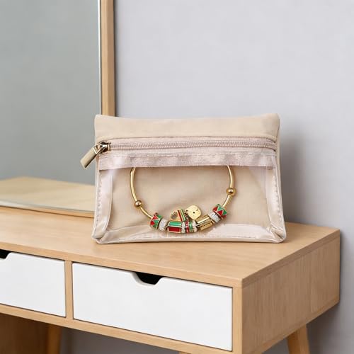 6-Piece Mini Travel Jewelry Pouch Set, Travel Jewelry Case, Zippered Pocket Storage Organizer