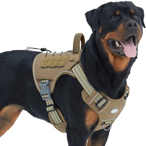 Auroth Tactical Dog Harness for Large Dogs No Pull Adjustable Pet Harness Reflective K9 Working Training Easy Control Pet ...