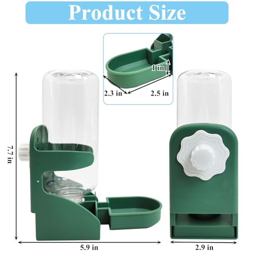 kathson Rabbit Water Dispenser for Cage 17 Oz Hanging Guinea Pig Water Bottle No Drip Gravity Automatic Bunny Water Bottle...