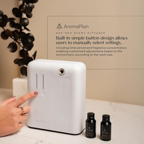 AromaPlan 5 Star Collection Cold Air Scent Diffuser, Whole House (2 Scents Included)- Waterless Smart Aroma, Scent &Time A...