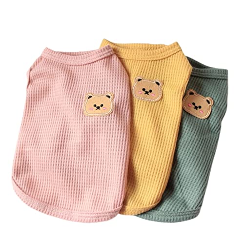 Cotton Dog & Cat T-Shirts - Soft, Breathable, Stretchy Sleeveless Vests for Medium & Small Dogs