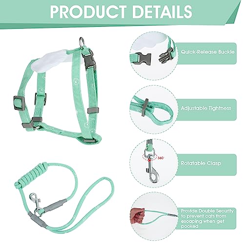 TIESOME Cat Harness and Leash Set, Adjustable Gradient Kitten Harness Escape Proof Harness with Leash for Kitty Outdoor Wa...
