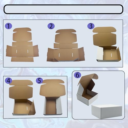 11x9.6x3 Inches White Shipping Boxes Set of 25，Cardboard Boxes Recyclable Corrugated Boxes Mailers for Small Business, Tra...