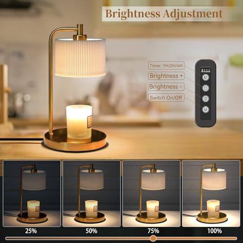 NITOWOLF Candle Warmer Lamp with Timer, Dimmable Candle Wax Warmer Electric Candle Lamp for Scented Candles with Bulbs, Ch...