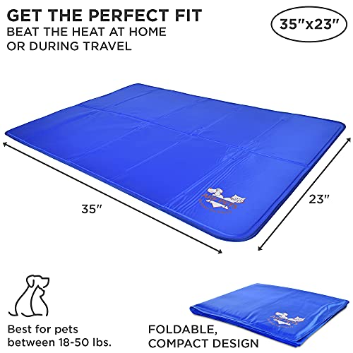 Arf Pets Dog Cooling Mat 23” x 35” Pad for Kennels, Crates, Beds, Non-Toxic, Durable Solid Self Cooling Gel No Refrigerati...