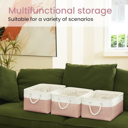 VQRTEXA Large Storage Baskets- 15.7x11.8x8.26 inch Storage Bins for Shelves and Closet Organizing, Foldable Fabric Bin for...