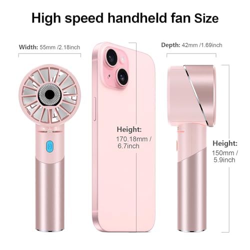 Lepwings Handheld Fan, Mini Small Portable Turbo Fan, Rechargeable with 4 High Speeds Personal Fans, Max 16H Runtime, For ...