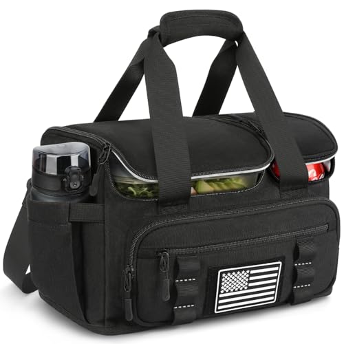 ETRONIK Tactical Lunch Bag for Men, 15L Insulated Lunch Box with Hot/Cold Compartments, Men's Lunch Box Fits 3 Meals + Sna...