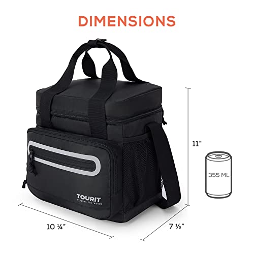 TOURIT Large Lunch Bag 14L Insulated Lunch Box Lunch Cooler for Men Women Work, Black