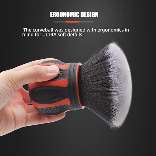 SPTA Ultra Soft Detailing Brush, Car Detail Brush, Orange Handle XL Synthetic Brush - Ultra Soft Bristles, Comes with Stor...