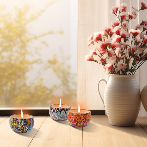 Scented Candle Gift Set,9-Pack Aromatherapy Soy Candles,No Toxic Mini Tealights with Floral Scents for Stress Relief & Rel...