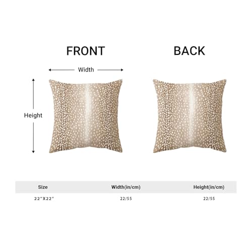 DAFENA Antelope Pillow Covers 22x22 Inch 2 Pcs Brown Deer Animal Skin Print Decor Throw Pillows Fall Winter Modern Outdoor...