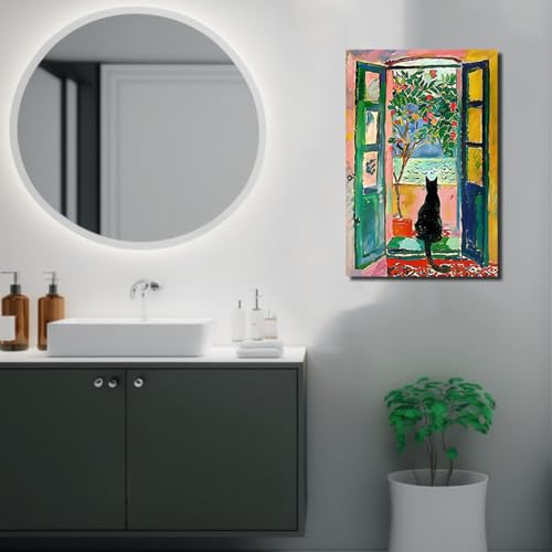 ALMLZL Henri Matisse Wall Art Cat in Famous Henri Matisse The Open Window Paintings Prints Original Design Cute Impression...