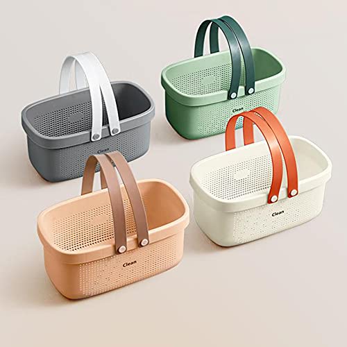 JiatuA Plastic Storage Basket with Handle Portable Shower Caddy Tote Organizer Basket Bin for Bathroom Kitchen Dorm Room B...