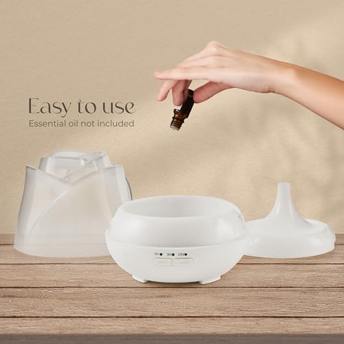 Earnest Living Rose Essential Oil Diffuser 150ml – Mini Ultrasonic Aromatherapy Humidifier for Bedroom & Desk, Quiet Mist,...