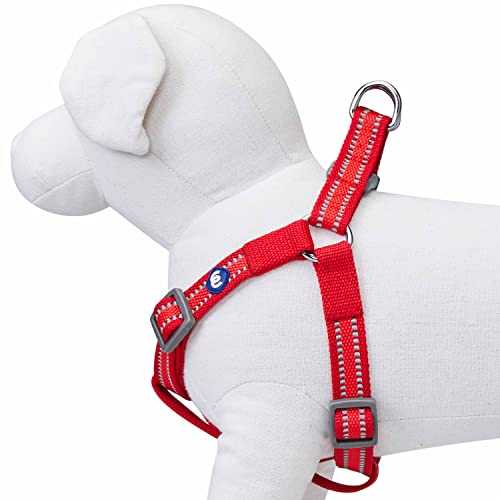 Blueberry Pet Essentials Step-in Reflective Back to Basics Dog Harness, Rouge Red, Chest Girth 16.5" - 21.5", Small, Adjus...