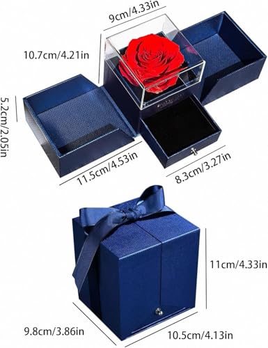 HipTree Preserved Red Real Rose -Eternal Forever Flowers Rose,Gifts for Mothe's Day Birthday Anniversary Women Mom Wife Gr...