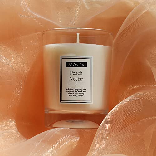 Aronica Fresh Fruity Candles Gift Set - Honeycrisp Apple, Peach Nectar, Cinnamon Vanilla, Cute Hostess Gift Holiday, Nice ...