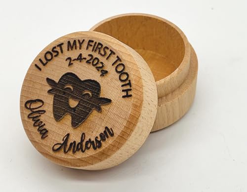 Custom Tooth Box, Wooden Tooth Fairy Box , Dropped Tooth Keepsake Storage Box for Boy and Girl , Baby Teeth Box Keepsake, ...