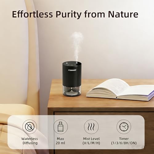 Dual Nozzle Waterless Essential Oil Diffuser for Home Large Room, Car, Office, Portable Battery Operated Aromatherapy Scen...
