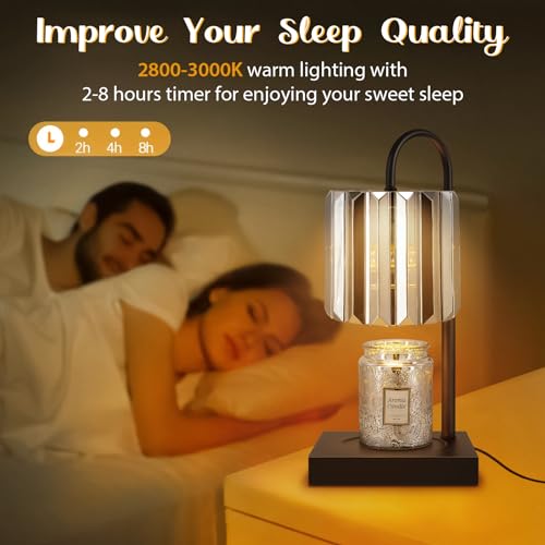 Candle Warmer Lamp with Timer, Electric Candle Warmer for Jar Candles, House Warming Gifts, Modern Home Decor Dimmable Wax...