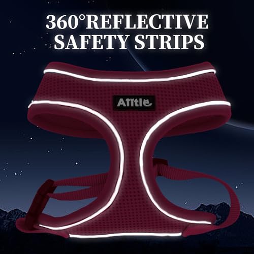 AIITLE Medium Girl Dog Harness, Comfortable Adjustable Mesh Vest with Quick-Release Buckle, Reflective Safety Strips – Per...