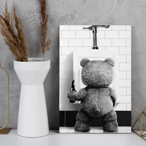 DIHSIEG 12x16 Canvas Wall Art funny bathroom wall art Print Poster Vintage Poster Frameless Floral Can be hung on the Wall...