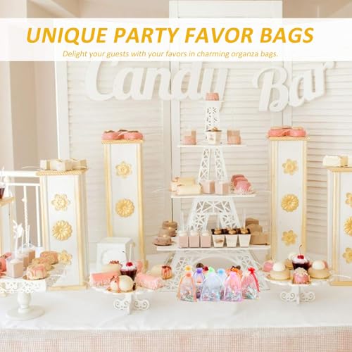 Angooni 200PCS Sheer Organza Gift Bags with Drawstring, 4x6 Inch Jewelry Pouches for Weddings, Parties, and Festivals (10 ...