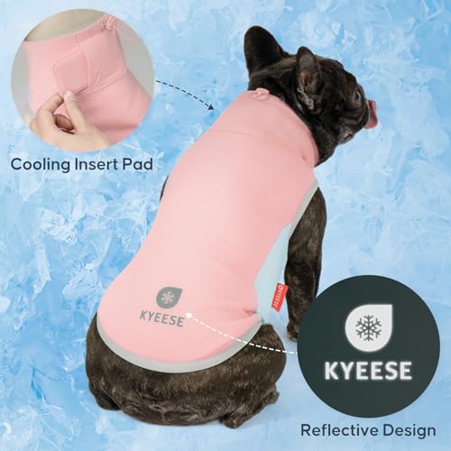 KYEESE Dog Cooling Vest, Breathable Dog T Shirt for Small Dogs Girl, Soft Sun Protection Reflective Tank Top with Cooling ...