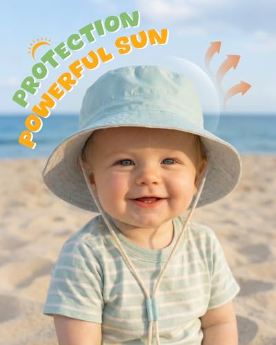 Baby Sun Hat for Toddler Kids Bamboo Rayon Bucket Hat Summer Beach Essentials Sun Protection Baby Hats for Boys Girls