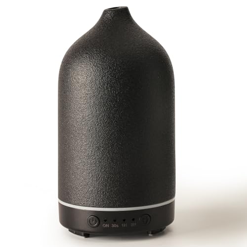 Diffuserlove Ceramic Essential Oil Diffuser Aromatherapy Diffusers for Home Bedroom Air Stone Diffuser Black Base