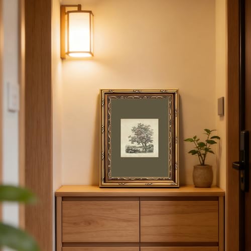 Kabcod Vintage Gold Framed Tree Wall Art Prints, Farmhouse Tree Forest Painting,Natural Sketch Landscape Pictures,Vintage ...