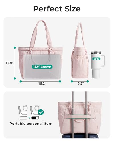 BAGSMART Yoga Tote Bag for Women with Knotted Handle, Lightweight Pilates Bag with Yoga Mat Holder, Gym Bag for Work Trave...
