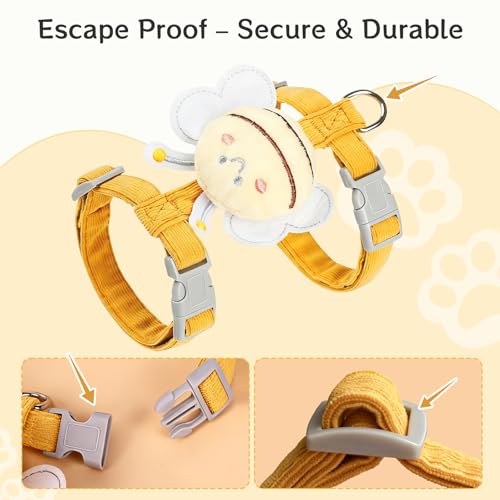 Cat Harness and Leash Set - Anti-Escape Adjustable Cat Vest, Soft Breathable Kitten Harness for Outdoor Walking and Training