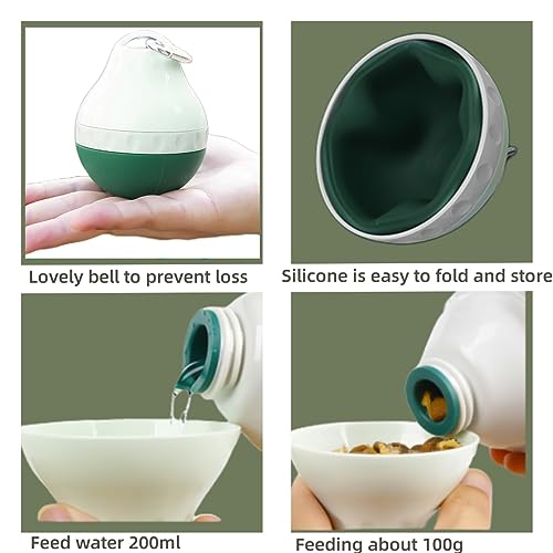 Dog Travel Water Bottle Detachable Bowl Leak Proof Portable ，Silicone Bottle Body，Collapsible and Suitable for Small Pets ...