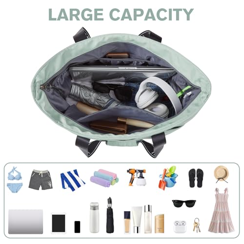G4Free Beach Bag, Waterproof Beach Bags for Women, Personalized Strap Tote Bag for Women Birthday Gifts