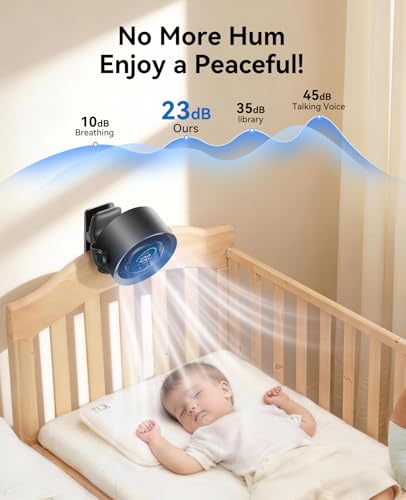 KIMMOO Portable Clip on Fan, 100-Speed Rechargeable USB Fan with LED Display, 360° Rotation & Strong Airflow Desk Fan, Up ...