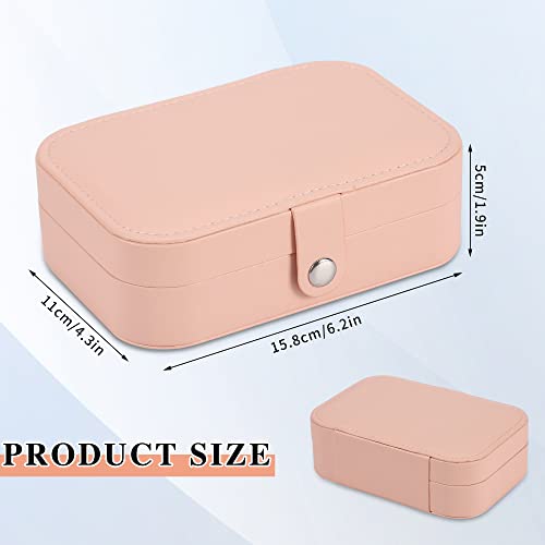 XZUZ Travel Jewelry Box, PU leather Small Jewelry Organizer For Female Girls, double layer portable mini travel case for s...