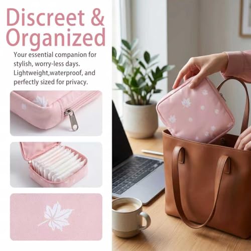 HXLJHALG 4Pcs Sanitary Napkin Storage Bag, Portable Period Pouch Feminine Pads Tampon Organizer Pouch Pad Holder Bag Small...