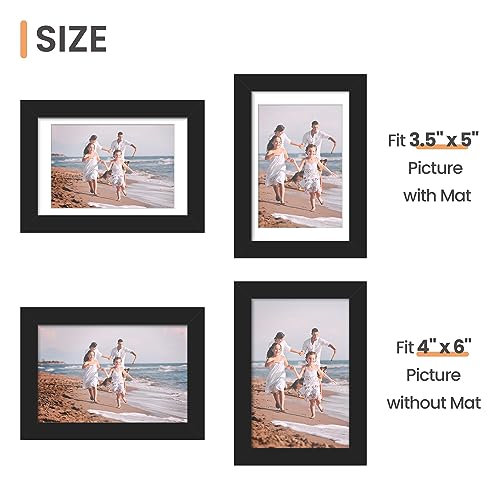 upsimples 4x6 Picture Frame Set of 10, Display Pictures 3.5x5 with Mat or 4x6 Without, Multi Photo Frames Collage for Wall...
