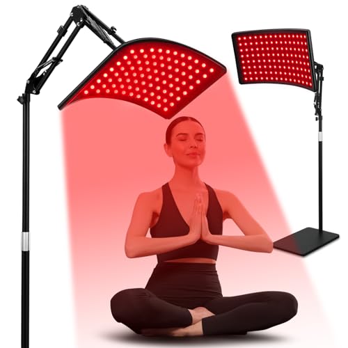 Red Light Therapy for Face and Body, Red Infrared Light Therapy Lamp with Stand Led 660nm Red Light-Therapy& 850nm Infrare...